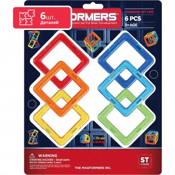 Магнитный конструктор MAGFORMERS 701001 (63086) КВАДРАТЫ 6