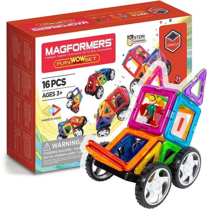 Магнитный конструктор MAGFORMERS PLAY WOW SET 707004-Д 16 деталей 707004-D Магнитный конструктор MAGFORMERS PLAY WOW SET 707004-Д 16 деталей 707004-D